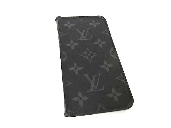 LOUIS VUITTON ルイヴィトン モノグラムエクリプス フォリオ iPhoneXR 対応 手帳型 アイフォンケース スマホケース ブラック系 DM5242