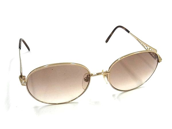 ■美品■ Lolita Lempicka ロリータ レンピカ LL7721 サングラス メガネ 眼鏡 レディース ゴールド系×ブラウン系 DM5261