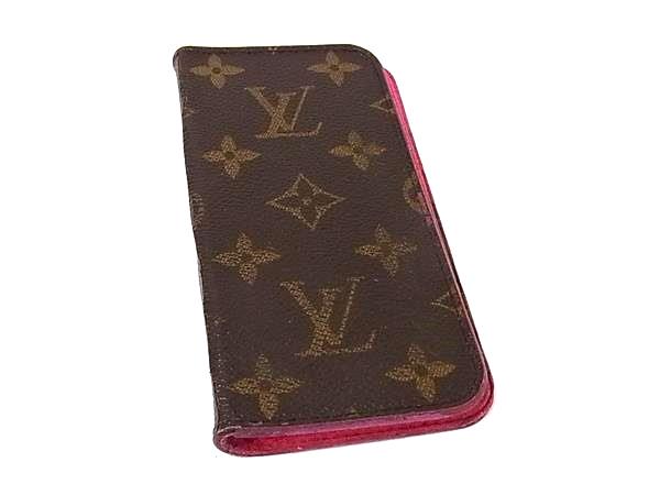 LOUIS VUITTON ルイヴィトン M61906 モノグラム フォリオ iPhone 7/8/SE(第2世代) 対応 手帳型 スマホケース ブラウン系 DM5279