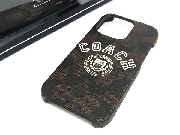 ■新品■未使用■ COACH コーチ CG509 シグネチャー PVC iPhone14Pro対応 アイフォン スマホケース スマホ..