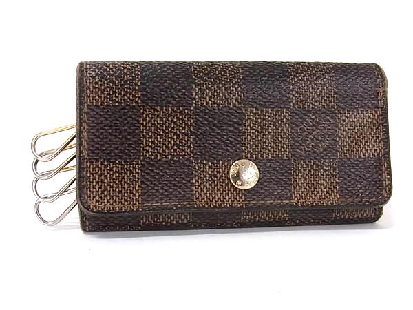 LOUIS VUITTON ルイヴィトン N62631 ダミエ ミュルティクレ4 4連 キーケース 鍵入れ メンズ レディース ブラウン系 DM5580