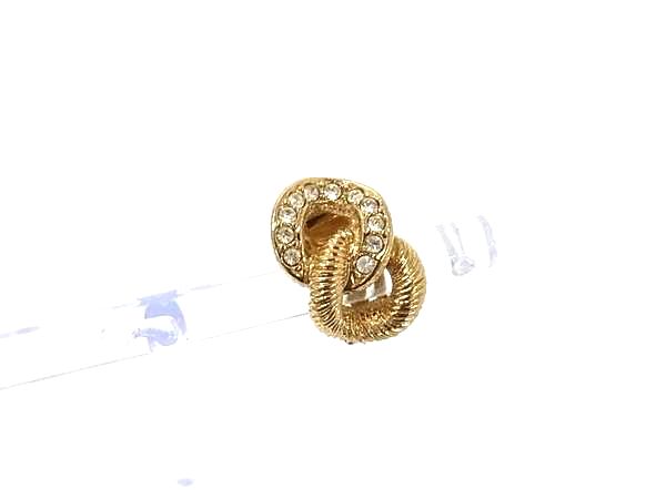 ■美品■ ChristianDior クリスチャンディオール ヴィンテージ 片耳のみ クリップ式 イヤリング アクセサリー ゴールド系 DM6716