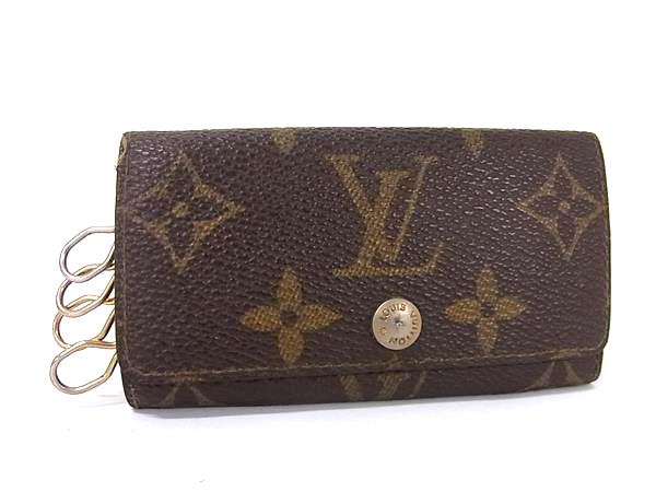 LOUIS VUITTON ルイヴィトン M62631 モノグラム ミュルティクレ4 4連 キーケース 鍵入れ メンズ レディース ブラウン系 DM6770