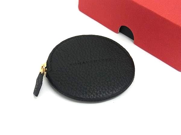 ■新品同様■ BONAVENTURA ボナベンチュラ レザー コインケース コインパース 小銭入れ レディース ブラック系 BN3972