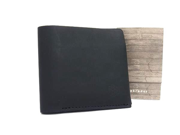 ■美品■ labrador ラブラドール レザー 二つ折り 財布 ウォレット 札入れ カード入れ メンズ ブラック系 DH8794