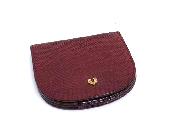 ■極上■本物■美品■ ungaro ウンガロ リザード 財布 コインケース コインパース レディース レッド系 DH9429