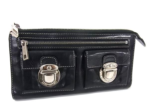 MARC JACOBS マークジェイコブス レザー 長財布 ウォレット 札入れ 小銭入れ メンズ レディース ブラック系 DH9789