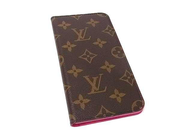 ■美品■ LOUIS VUITTON ヴィトン M63401 モノグラム フォリオ iPhone7plus/8plus 対応 アイフォンケース ブラウン系 DM5345