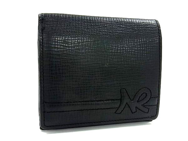 NINA RICCI ニナリッチ レザー 二つ折り 財布 ウォレット 小銭入れ 札入れ カード入れ レディース ブラック系 DM5464