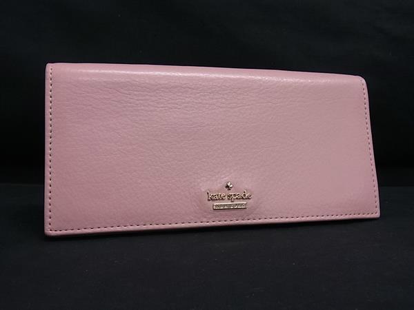 ■美品■ kate spade ケイトスペード レザー 二つ折り 長財布 ウォレット 札入れ 小銭入れ カード入れ レディース ピンク系 DM5645