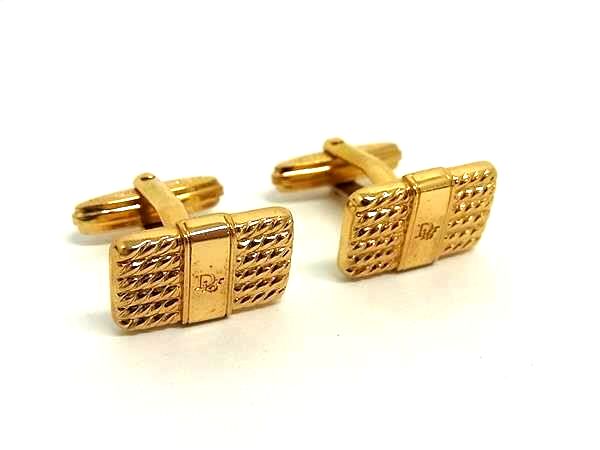 ChristianDior ディオール ヴィンテージ カフスボタン カフリンクス アクセサリー ビジネス 紳士 メンズ ゴールド系 DN0792