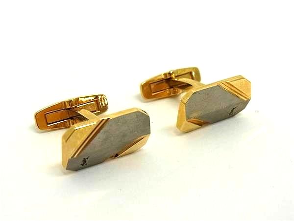 YVESSAINTLAURENT イヴサンローラン カフスボタン カフリンクス アクセサリー ビジネス 紳士 メンズ ゴールド系×シルバー系 DN0796