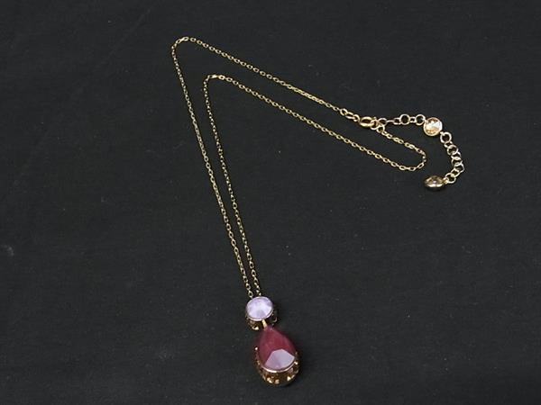 ■美品■ SWAROVSKI スワロフスキー Orbita オルビータ ネックレス ペンダント アクセサリー レディース パープル系 BS3686