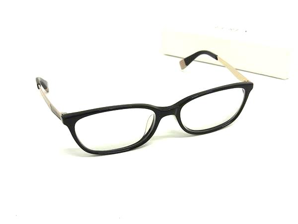 ■美品■ FURLA フルラ VFU174J 度入り メガネ 眼鏡 レディース ブラック系 DI9373
