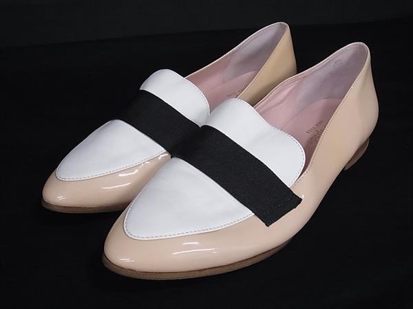 樂天商城 - ■美品■ kate spade ケイトスペード パテントレザー×レザー ローファー パンプス サイズ 7 ( 約24.0cm) 靴 ベージュ系 DJ1991