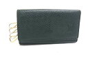 ■美品■ LOUIS VUITTON ルイヴィトン M30524 タイガ ミュルティクレ4 4連 キーケース 鍵入れ メンズ レディース グリーン系 DJ3501