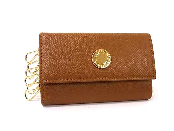 ■新品■未使用■ BVLGARI ブルガリブルガリ レザー 6連 キーケース 鍵入れ メンズ レディース ブラウン系 FQ5990