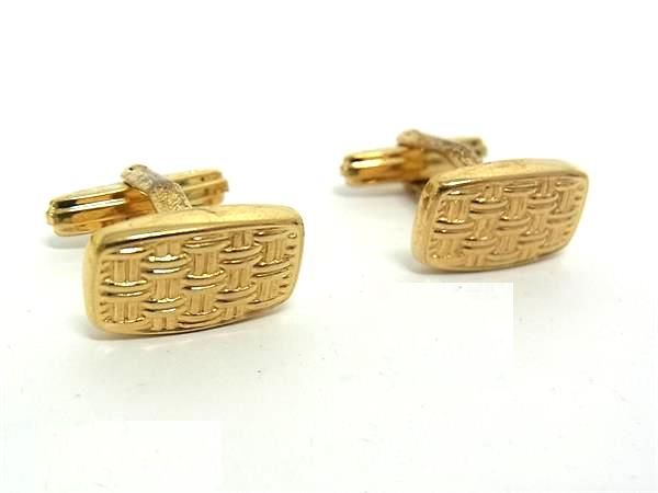 ■美品■ ChristianDior ディオール カフスボタン カフリンクス アクセサリー ビジネス 紳士 メンズ ゴールド系 DG5609