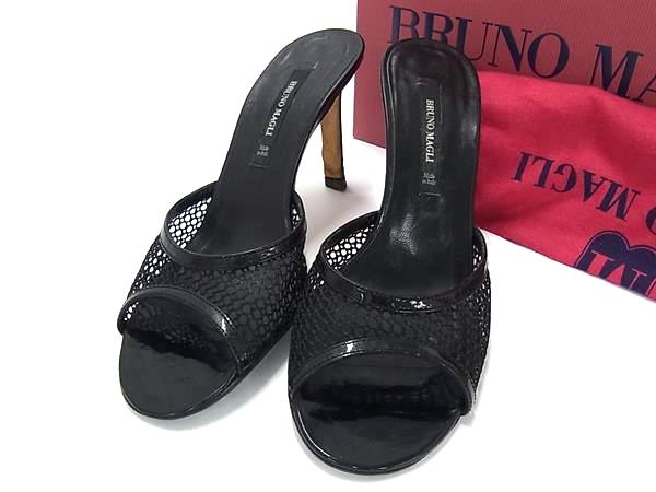 BRUNOMAGLI ブルーノマリ メッシュ ハイヒール サンダル 表記サイズ 35 (約22.0cm) 靴 シューズ レディース ブラック系 DK0339
