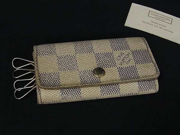 LOUIS VUITTON ルイヴィトン N60020 ダミエアズール ミュルティクレ4 4連 キーケース 鍵入れ アイボリー系 DK4360