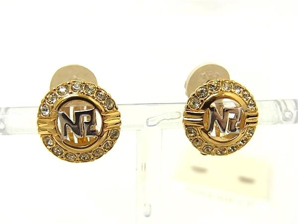 ■美品■ NINA RICCI ニナリッチ ラインストーン イヤリング アクセサリー レディー...