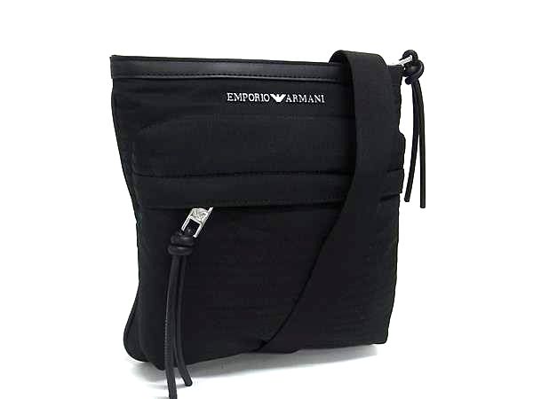 乐天商城 - ■新品■未使用■ EMPORIO ARMANI エンポリオアルマーニ ナイロン ショルダーバッグ クロスボディ メンズ ブラック系 HA1017