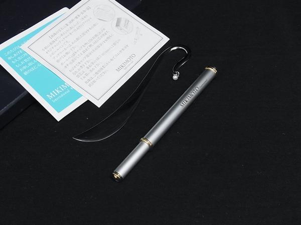 ■未使用品〜■ MIKIMOTO ミキモト 本真珠 アコヤ真珠 ブックマーカー ボールペン ステーショナリー 2点..
