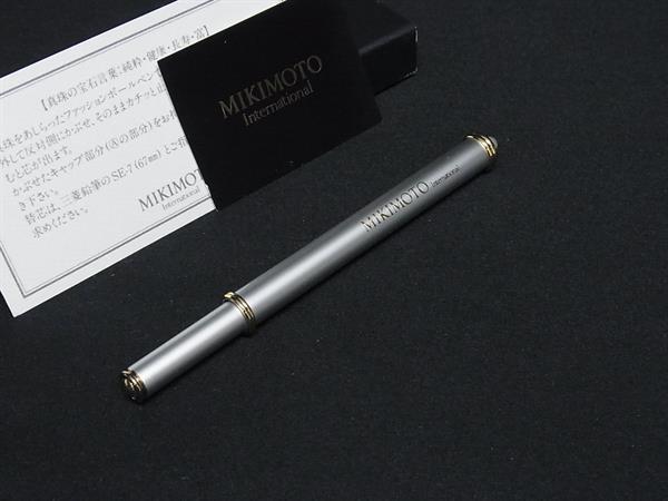 ■新品■未使用■ MIKIMOTO ミキモト 本真珠 アコヤ真珠 パール 約4mm ボールペン 文房具 ステーショナリー シルバー系 DJ0220