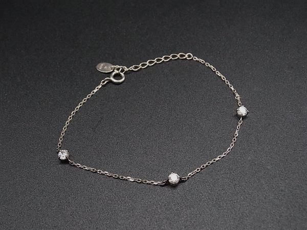 Silver - 4℃ ヨンドシー SV925 クリスタル ブレスレット アクセサリー レディース シルバー系 DJ3522
