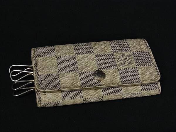 LOUIS VUITTON ルイヴィトン N60020 ダミエアズール ミュルティクレ4 4連 キーケース 鍵入れ アイボリー系 DK4938