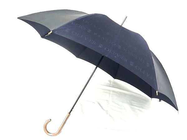 乐天商城 - ■美品■ OLIVER by VALENTINO オリバーバイヴァレンティノ 長傘 雨傘 高級傘 アンブレラ レディース メンズ ネイビー系 DM4172