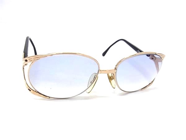 ■美品■ ChristianDior クリスチャンディオール 2742 49 度入り サングラス メガネ 眼鏡 レディース ゴールド系×ブラック系 DM4712