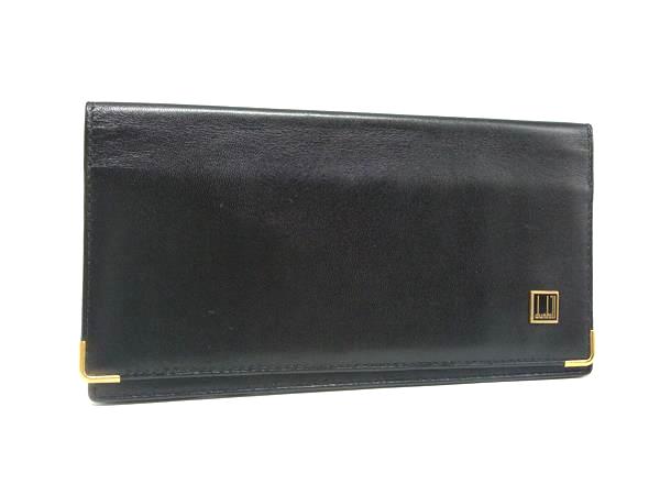 乐天商城 - ■美品■ dunhill ダンヒル レザー 二つ折り 長財布 ウォレット 札入れ 紳士 ビジネス メンズ ブラック系 DM4837