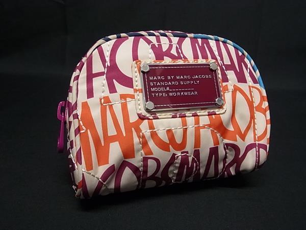 ■美品■ MARC BY MARC JACOBS マークバイマークジェイコブス キャンバス マルチポーチ マルチケース 小物入れ マルチカラー DM5359