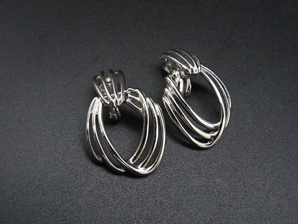 ■美品■ MONET モネ クリップ式 イヤリング アクセサリー レディース シルバー系 DJ4593