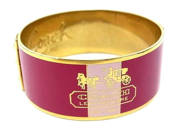 COACH コーチ バングル ブレスレット アクセサリー レディース ピンク系×ゴールド系 DK0727