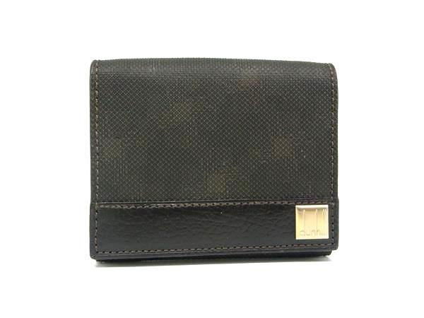 B, C, D, G, J, L, S, T, Z - dunhill ダンヒル PVC×レザー コインケース コインパース 小銭入れ 紳士 ビジネス メンズ ブラウン系 DM4894
