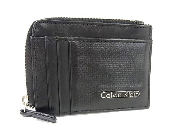 Coin Purses - ■美品■ Calvin Klein カルバンクライン レザー コインケース コインパース 小銭入れ メンズ カード入れ ブラック系 DM5975