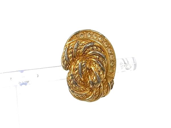 ChristianDior ディオール ヴィンテージ 片耳のみ ラインストーン クリップ式 イヤリング アクセサリー ゴールド系 DP2303