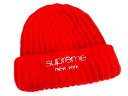 シュプリーム ニット帽 レディース ■極美品■ Supreme シュプリーム アクリル100％ ビーニー ニット帽 帽子 メンズ レディース レッド系 AS9722