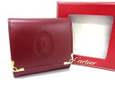 ■新品同様■ Cartier カルティエ マストライン レザー コインケース コインパース 小銭入れ メンズ レディース ボルドー系 AU5067