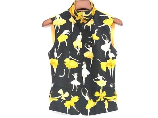 ■極美品■ HERMES エルメス LA danse【バレリーナ ツイルレーヌ】シルク100% ベスト 表記サイ40 洋服 グリーン系 AY0355 ■極美品■ HERMES エルメス LA danse【バレリーナ ツイルレーヌ】シルク100% ベスト 表記サイ40 洋服 グリーン系 AY0355