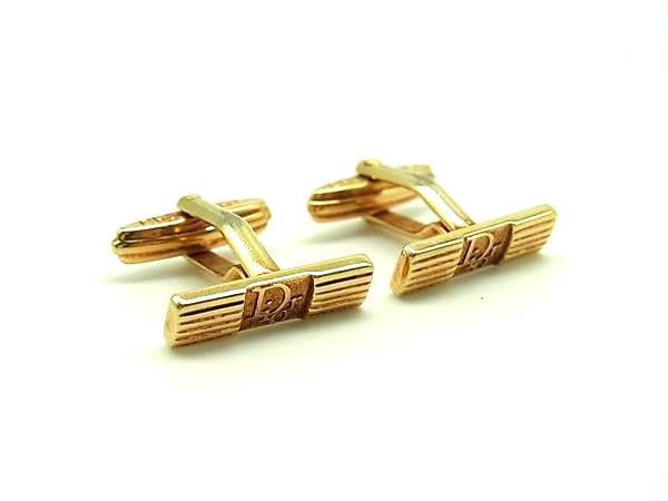 ChristianDior クリスチャンディオール カフスボタン カフリンクス アクセサリー ビジネス 紳士 メンズ ゴールド系 DJ4592