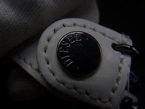 ■美品■ DIESEL ディーゼル レザー チェーン ブレスレット アクセサリー レディース メンズ ホワイト系 DJ5615