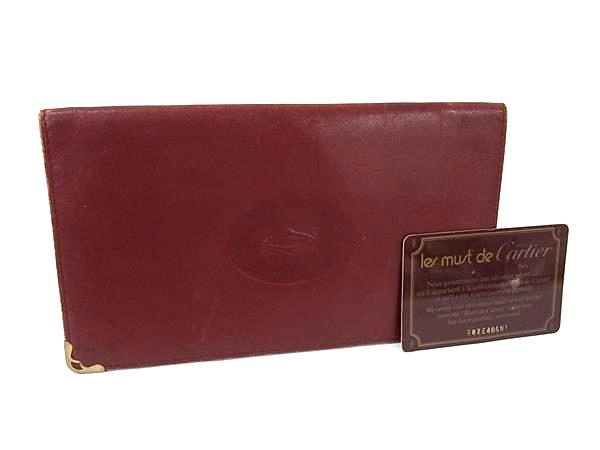 Cartier カルティエ マストライン レザー 二つ折り 長財布 ウォレット 札入れ カード入れ メンズ ボルドー系 DK0682