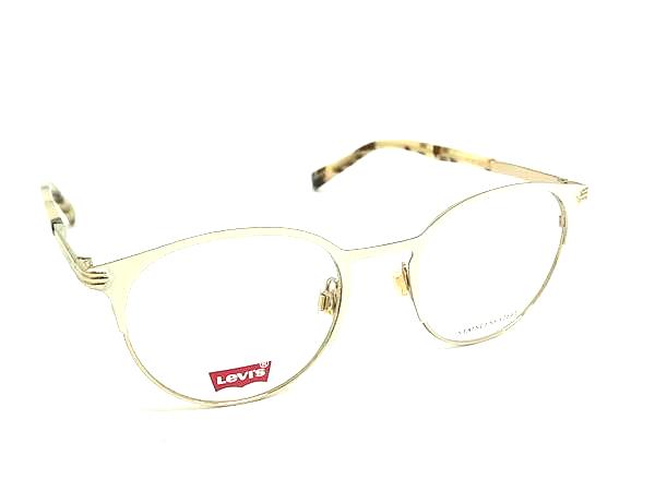 ■美品■ Levi's リーバイス LV5035 IJS 145 めがね メガネ 眼鏡 レディース アイボリー系×シルバー系 DK1663