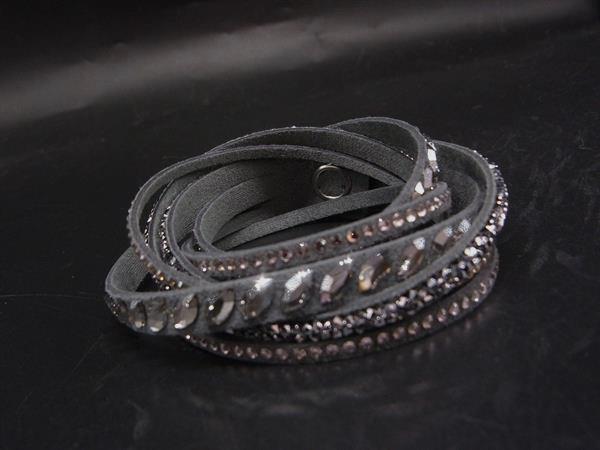 SWAROVSKI スワロフスキー スエード ラインストーン ブレスレット アクセサリー レディース グレー系 DM4985