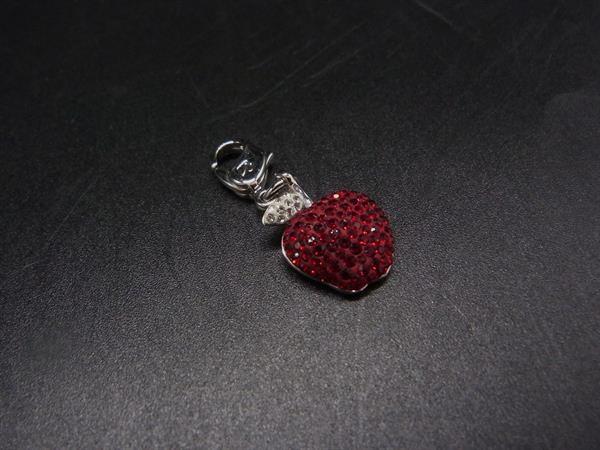 樂天商城 - SWAROVSKI スワロフスキー アップルモチーフ 林檎 ラインストーン チャーム パーツ アクセサリー レッド系×シルバー系 DM5025