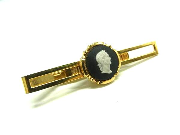 WEDGWOOD ウェッジウッド ジャスパー ネクタイピン タイクリップ アクセサリー 紳士 メンズ ゴールド系×ブラック系 DM5082