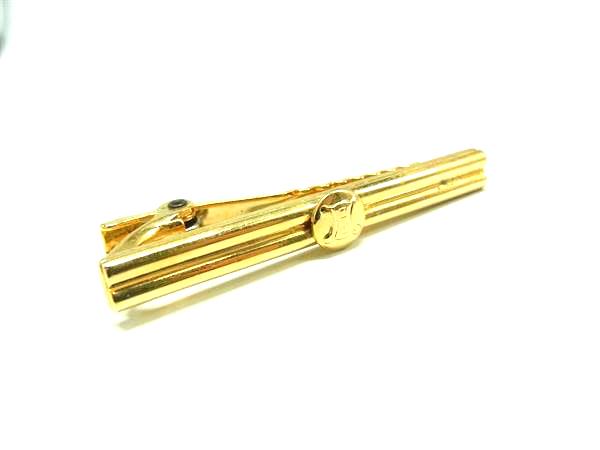 ■美品■ CELINE セリーヌ マカダム タイピン タイクリップ アクセサリー 紳士 ビジネス メンズ ゴールド系 DM5092